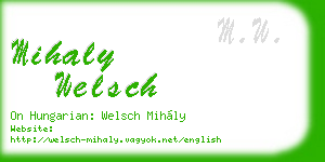 mihaly welsch business card